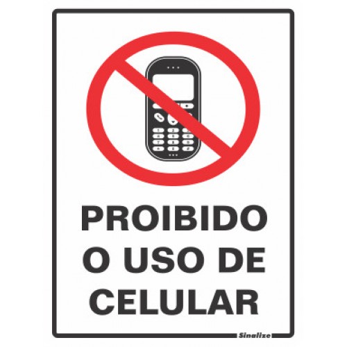 Placa - PROIBIDO CELULAR