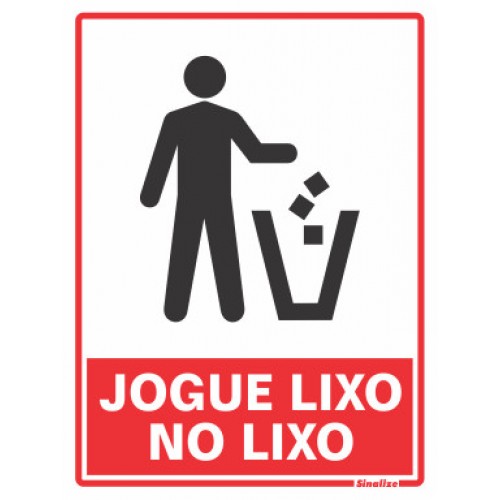 Placa - LIXO NO LIXO